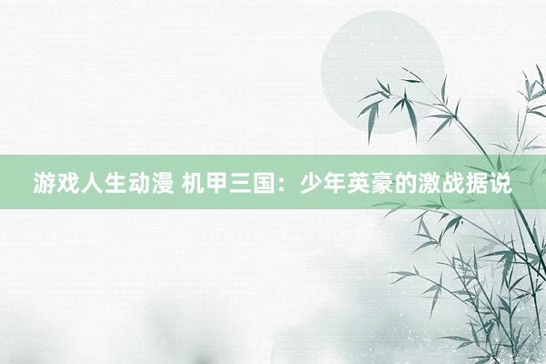 游戏人生动漫 机甲三国：少年英豪的激战据说