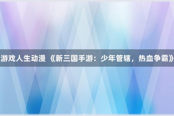 游戏人生动漫 《新三国手游：少年管辖，热血争霸》