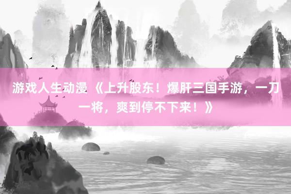 游戏人生动漫 《上升股东！爆肝三国手游，一刀一将，爽到停不下来！》