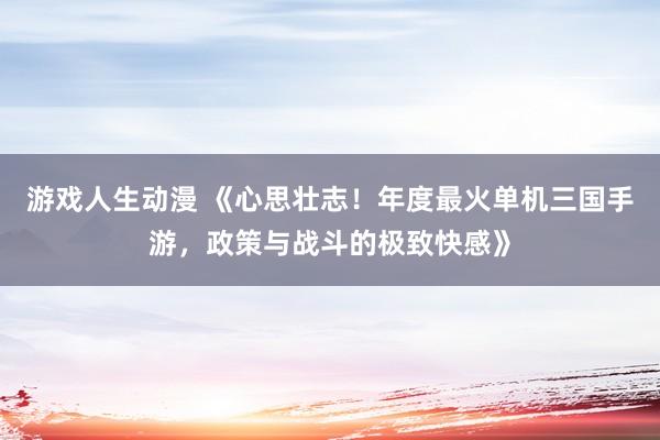 游戏人生动漫 《心思壮志！年度最火单机三国手游，政策与战斗的极致快感》