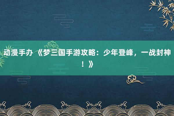 动漫手办 《梦三国手游攻略：少年登峰，一战封神！》