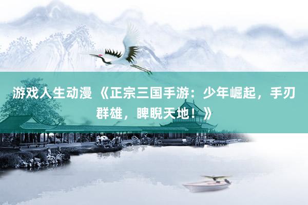 游戏人生动漫 《正宗三国手游：少年崛起，手刃群雄，睥睨天地！》